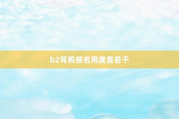 b2驾照报名用度是若干
