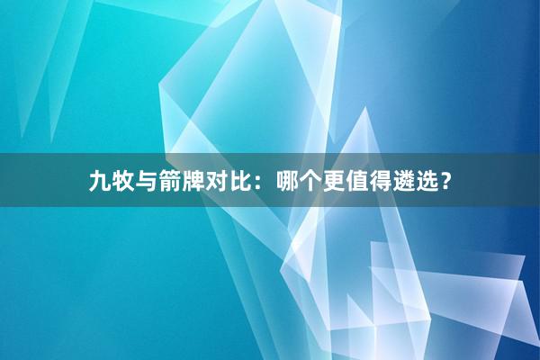 九牧与箭牌对比：哪个更值得遴选？