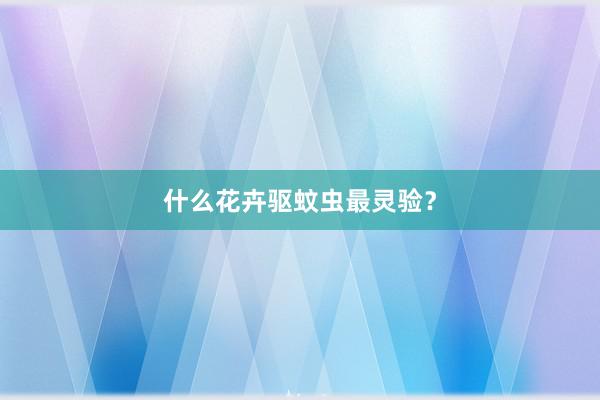 什么花卉驱蚊虫最灵验？